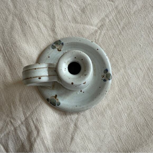 Vintage pottery candle dish holder - Picture 3 of 4